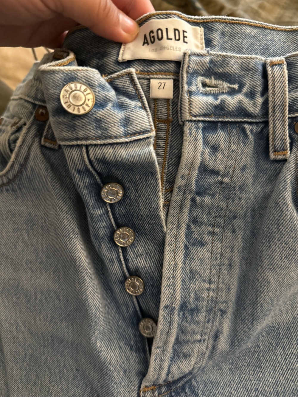 Agolde Vintage Light Wash Straight-Leg Jeans - Picture 2 of 2